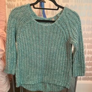 Anthropologie Knitted & Knotted Turquoise Sweater